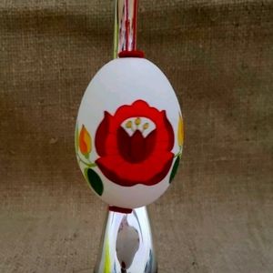 Hungarian Folk Art Hand Painted Kalocsai Easter Eg